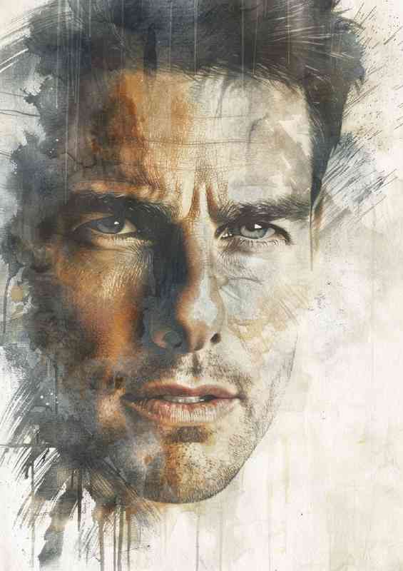 Tom Cruise watercolour style painting | Poster
