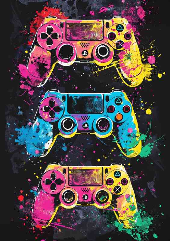 A trio of game controllers | Canvas
