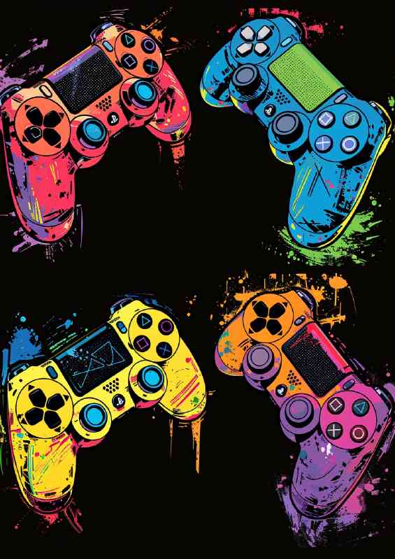 Bright gaming controllers | Poster