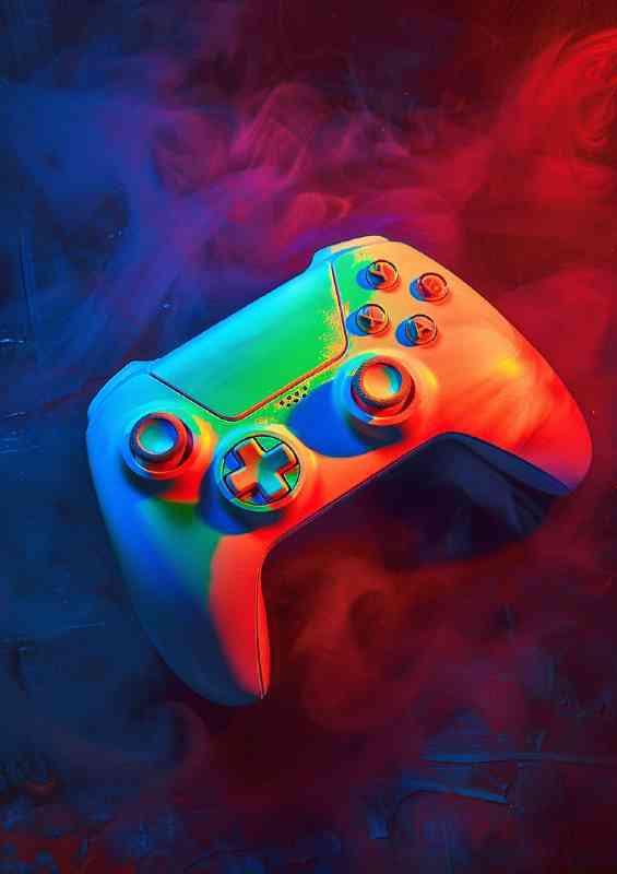 Neon game controller | Poster