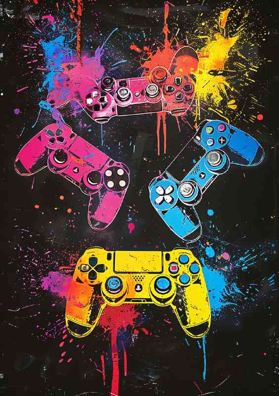 Splash art gaming controllers | Poster