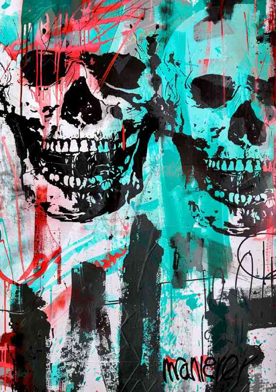 Edgy street pair of painted skulls | Canvas
