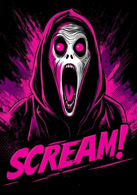 Ghostface scream in pink | Di-Bond