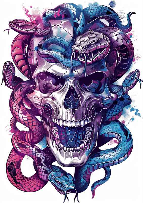 Skull and snakes protected | Di-Bond