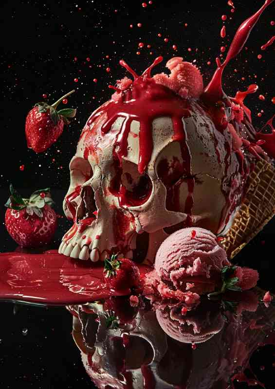 The Sweet skull and dripping icecream | Poster