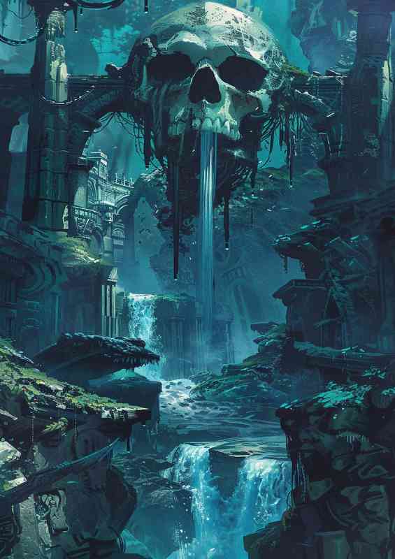 The centre skull with many waterfalls | Di-Bond