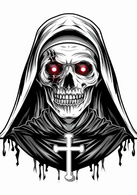 The nun with the skull face | Canvas