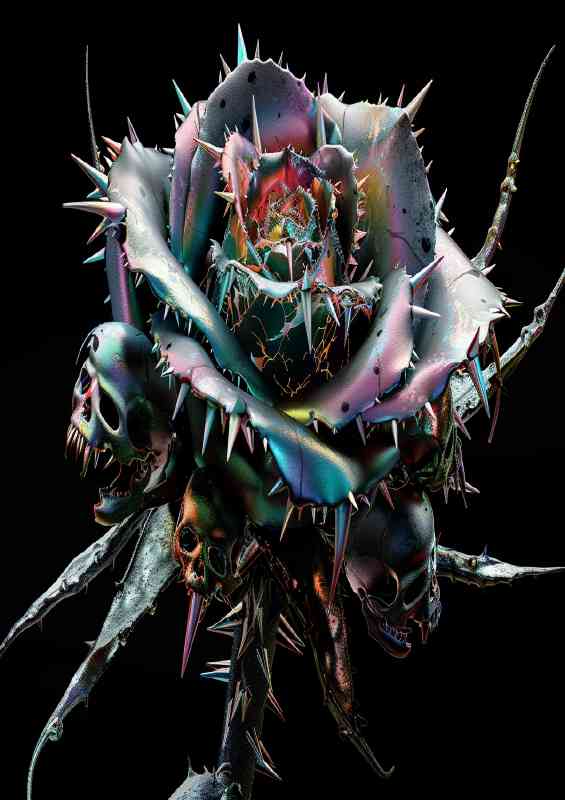 The rainbow metal rose in colour | Poster