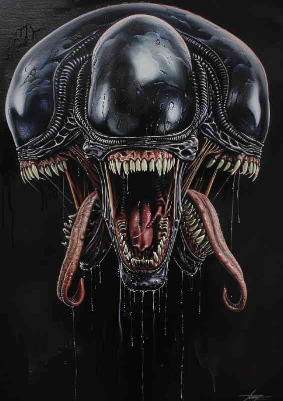 Three Alien heads | Metal Poster