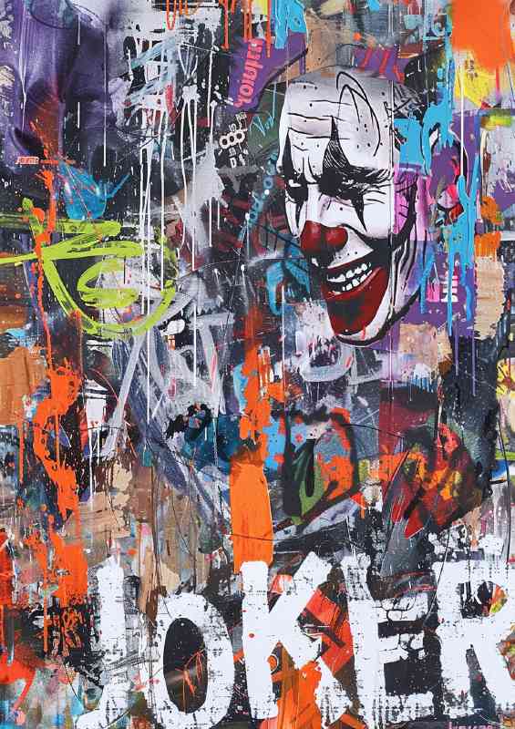 Abstract street art joker | Di-Bond
