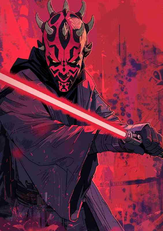 Darth maul with sabour style art | Poster