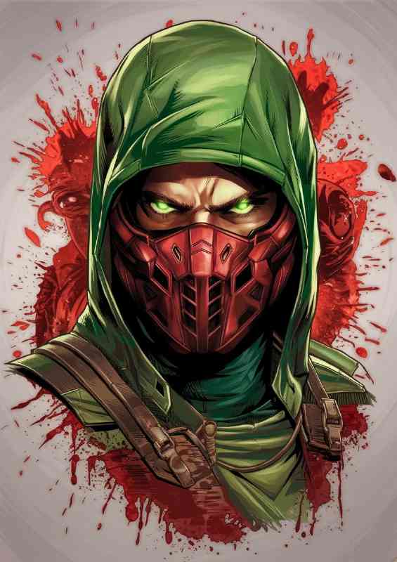 Gaming character with a green hood mortal kombat | Canvas