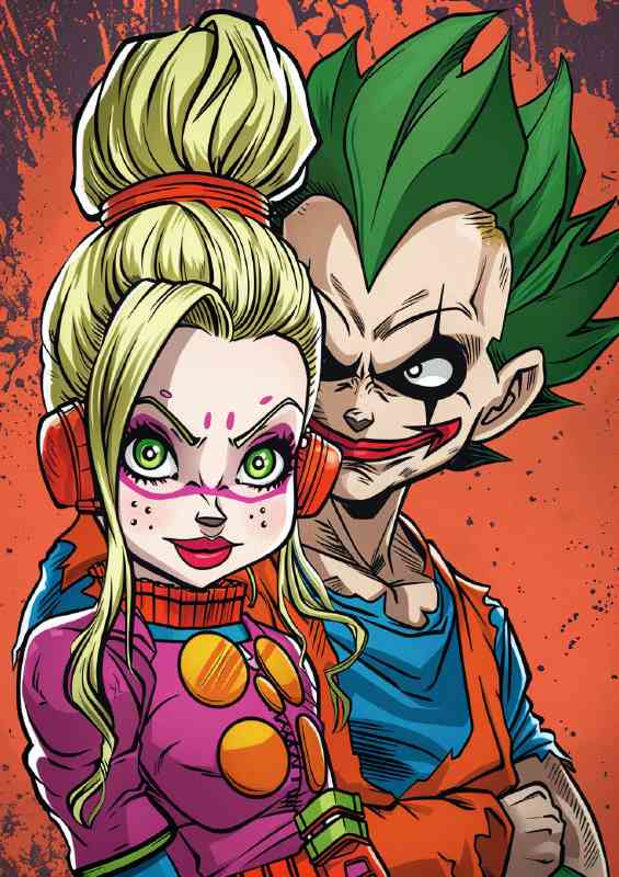 Harly and the joker cartoon style vector | Poster