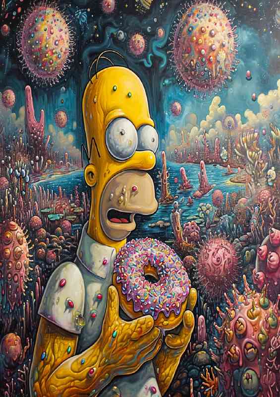 Homer simpson style donut forest | Di-Bond