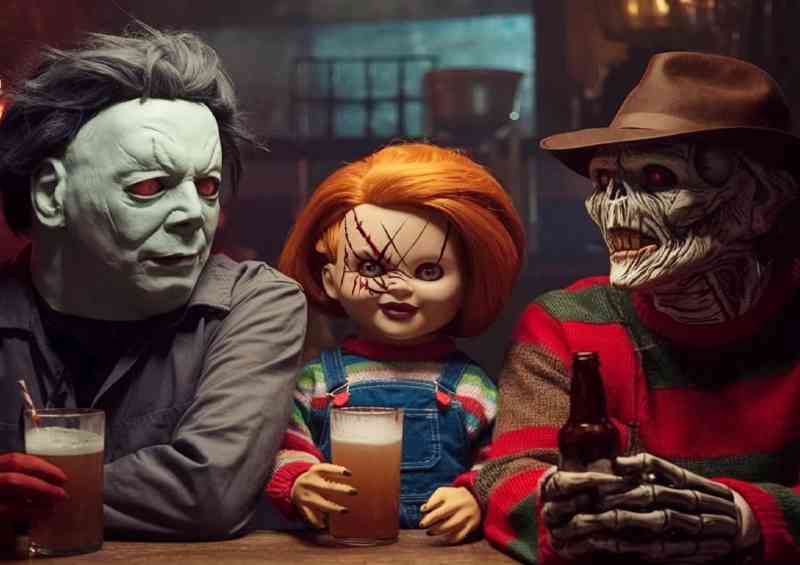 Horror having a drink with the boys | Canvas