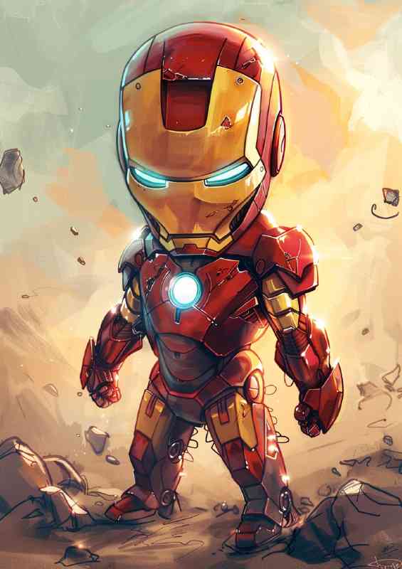 Little Iron man on the rocks | Canvas