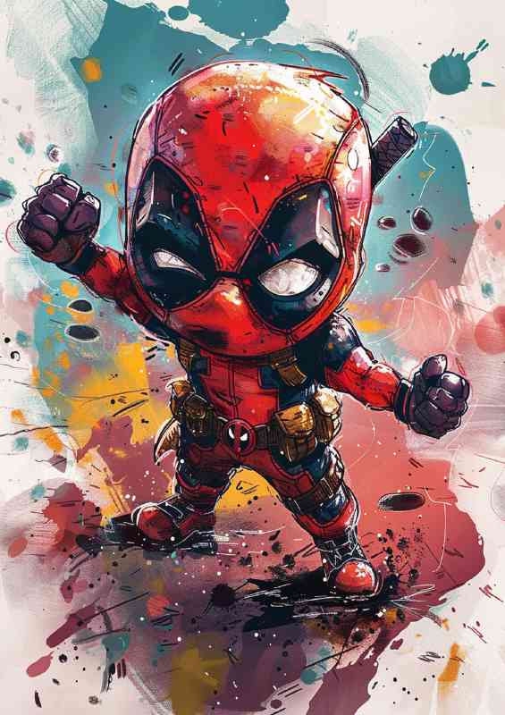 Little dead pool watercolours style | Canvas