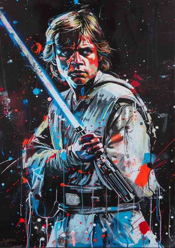 Luke Skywalker painted splash art style | Poster