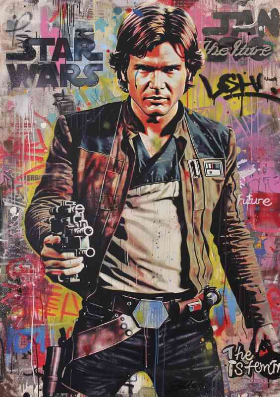 Mixed media painting of hans solo style | Metal Poster