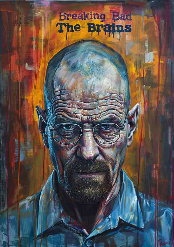 Oil painting style breaking bad the brains | Metal Poster