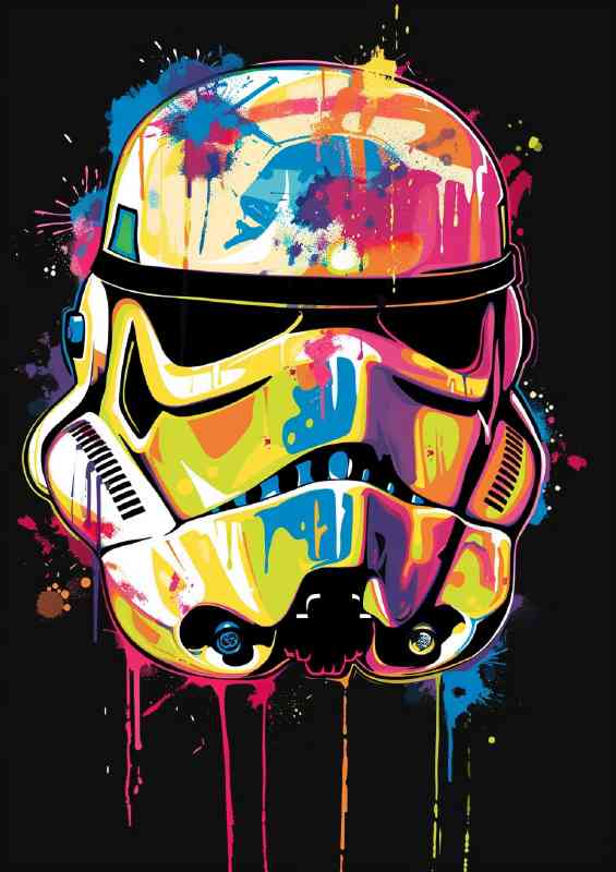 Painted stormtrooper helmet colorful | Poster