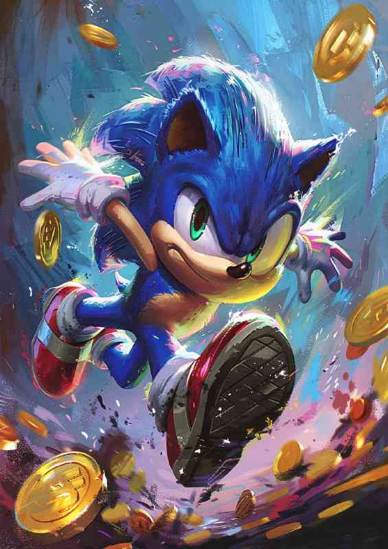 Painting style of the hedgehog on the run | Canvas