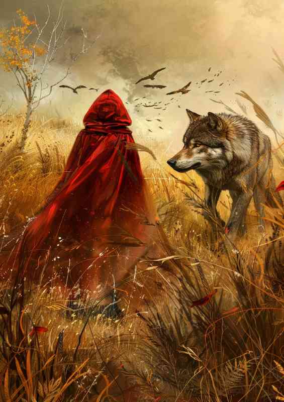 Riding hood and the great protector | Metal Poster