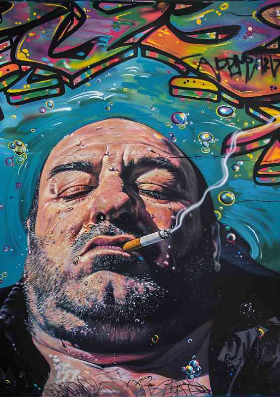 Sopranos James Gandolfini street art style | Metal Poster