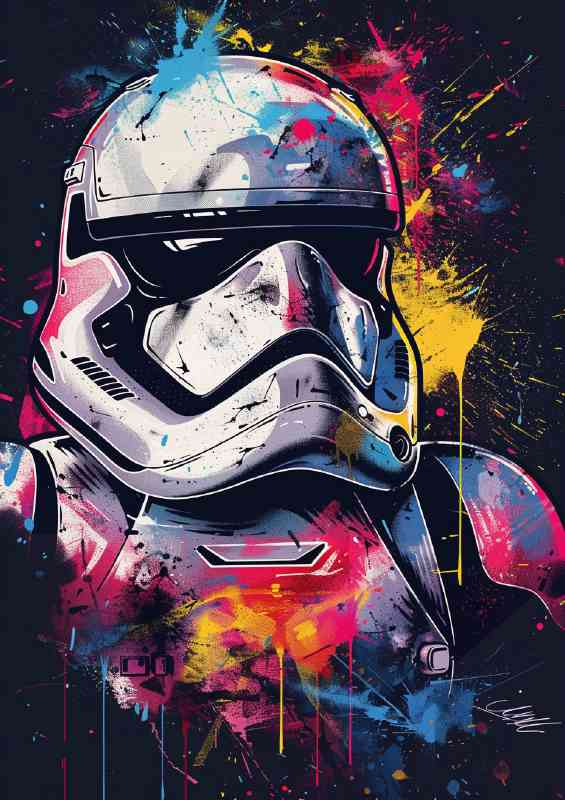 Splash art storm trooper helmet popart | Poster