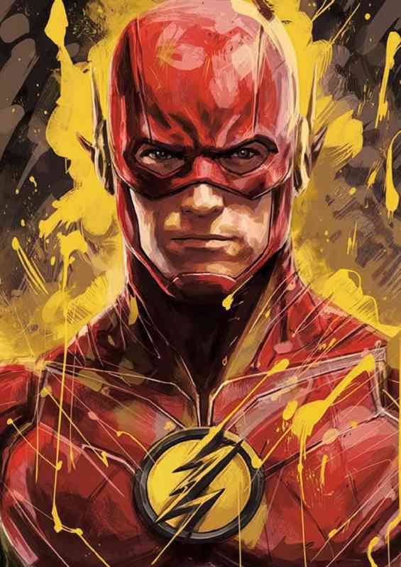 Super hero painted style in a red suit | Poster