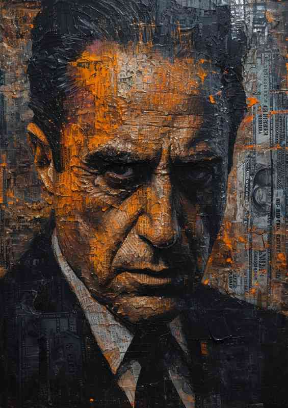 The godfarther painted mixed media style | Metal Poster