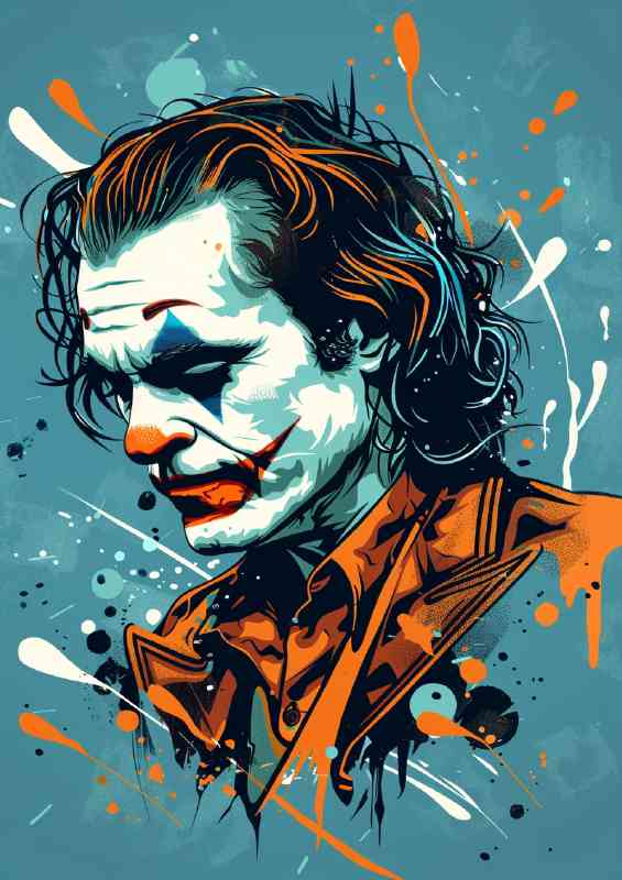 The joker in blue splash art mixed pop art | Canvas