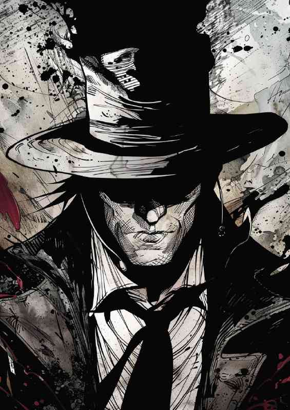 The man in the black hat | Metal Poster