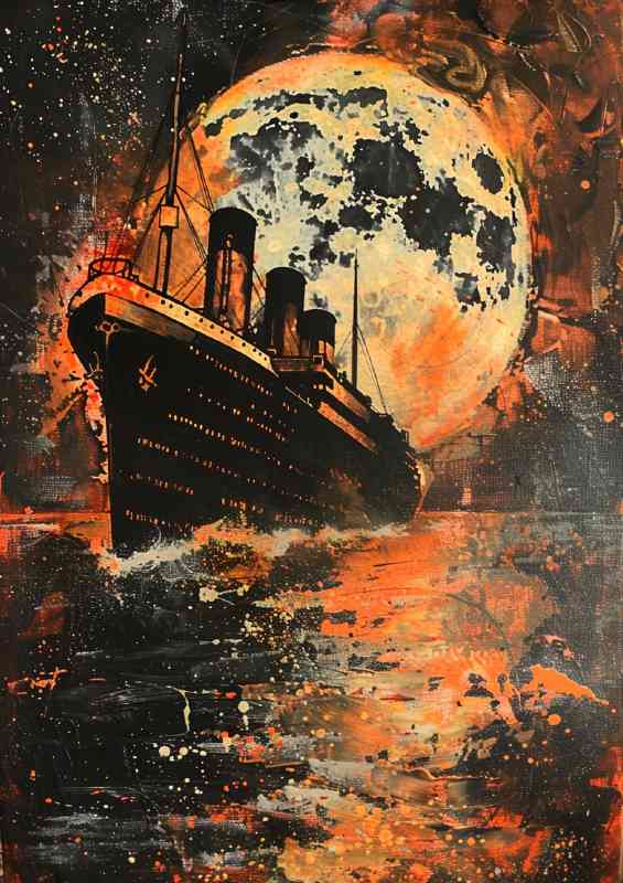 Titanic painted on the ocean seas | Poster
