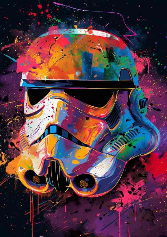 Troopers helmet in a splash popart style | Metal Poster