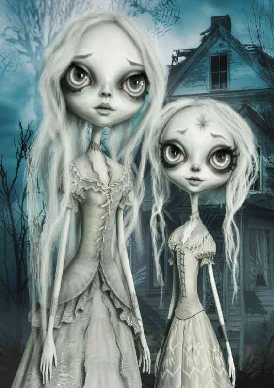Two ethereal almost ghostly figures with large eyes | Poster
