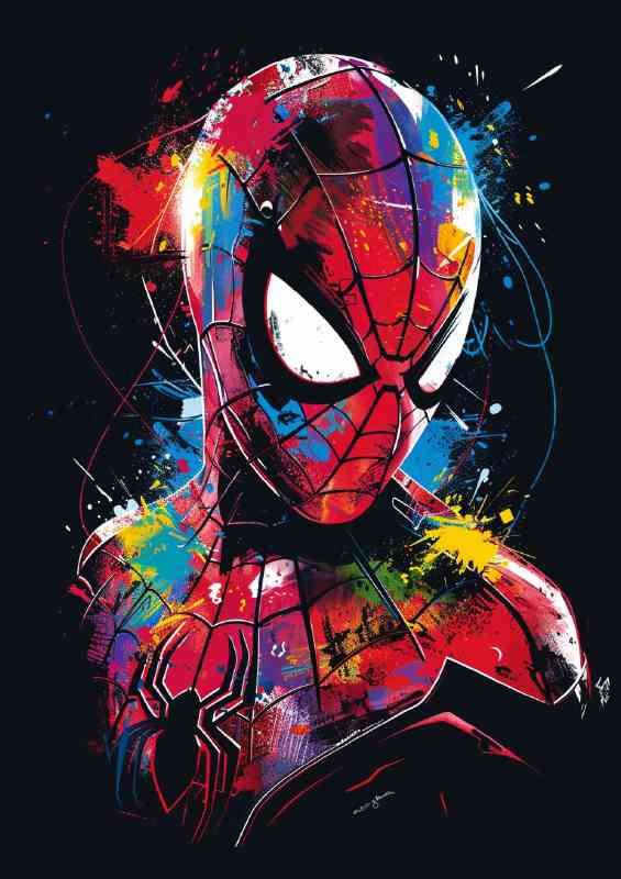 Vector style spiderman painted face | Poster