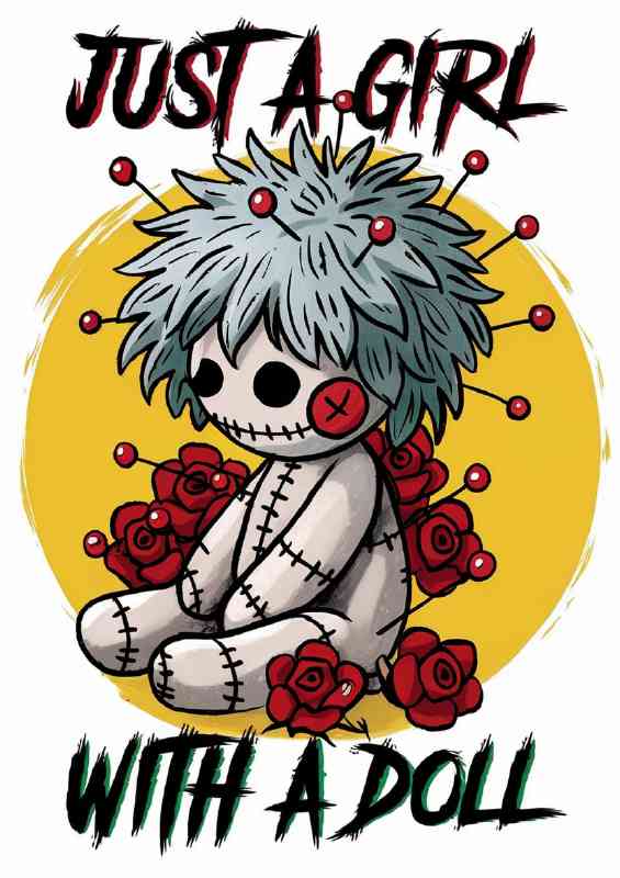 Voodoo just a girl with a doll horror | Metal Poster