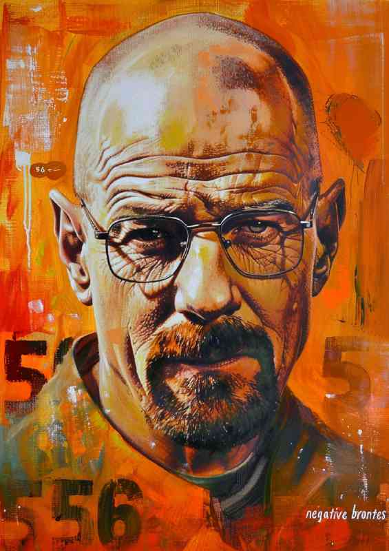 Walter White breaking bad in orange style | Metal Poster