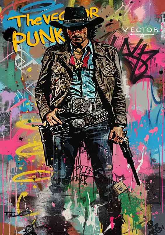 Western movie street art | Di-Bond