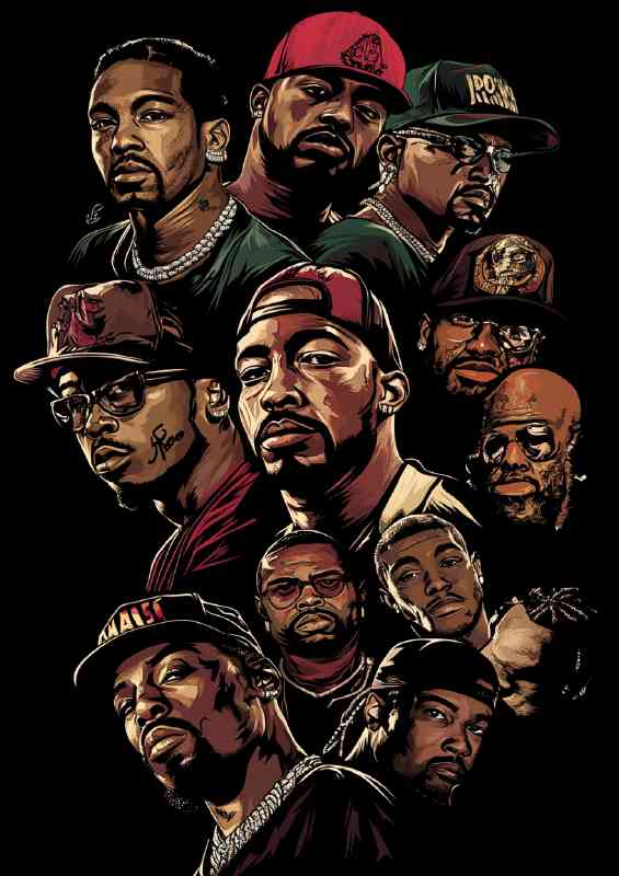 A poster of famous rappers art | Di-Bond