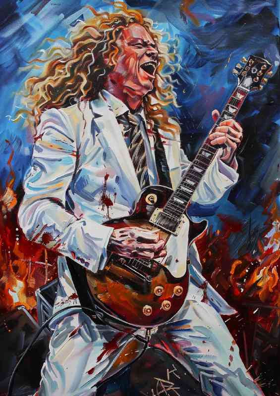 Angus young style playing guitar | Poster