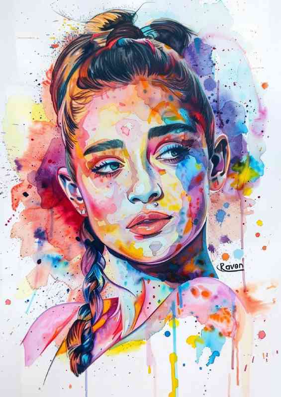 Arianna Grande in the style of watercolor | Di-Bond