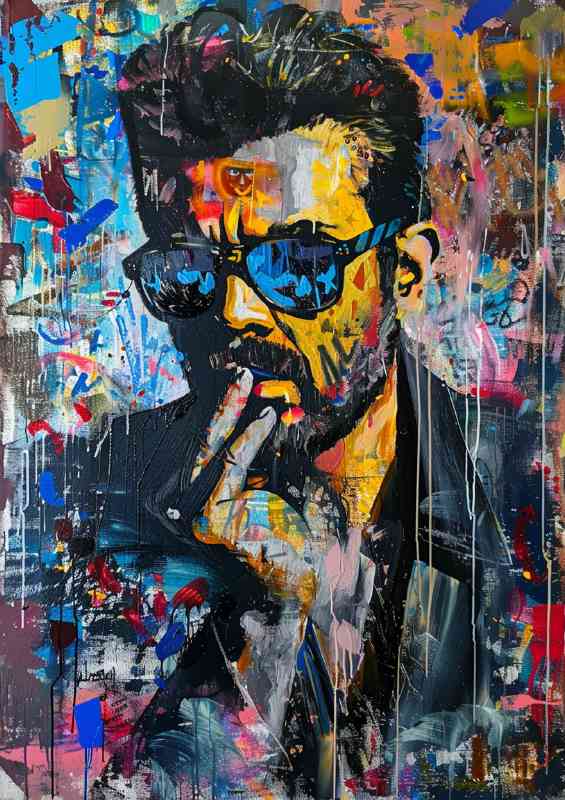 George Michael in the style of an acrylic painting | Canvas