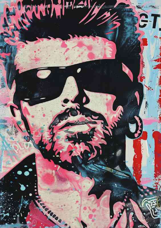 George michael street painting style | Poster