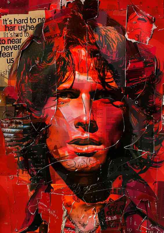 The rockstar Jim Morrison in red | Poster