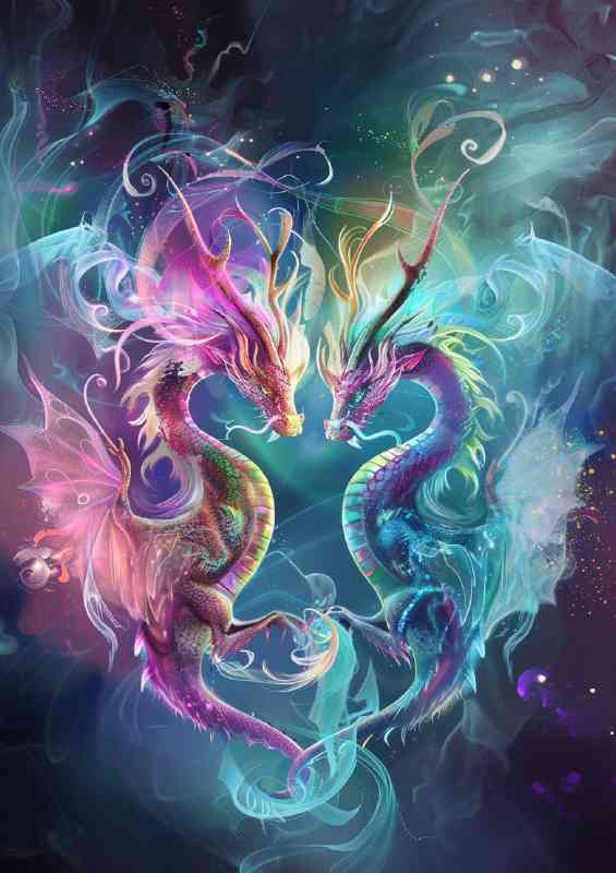 Dragons pink and blue colours | Di-Bond
