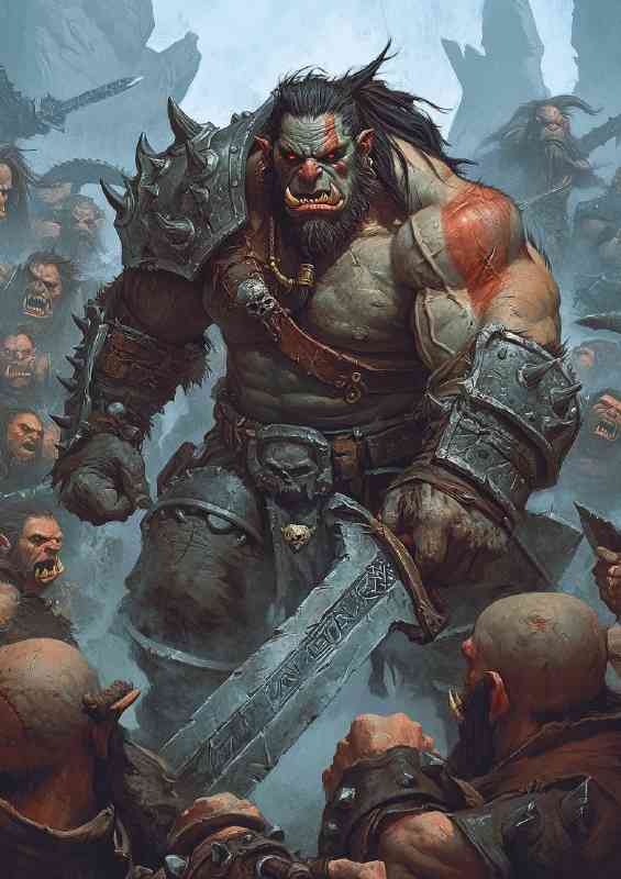 Giant Orc in battel mode | Metal Poster