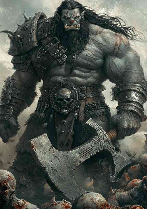 Giant ork fantasy grey skin | Poster