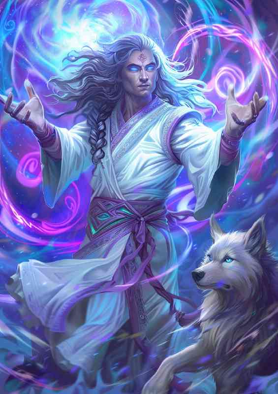 God of the galaxy with wolf | Di-Bond
